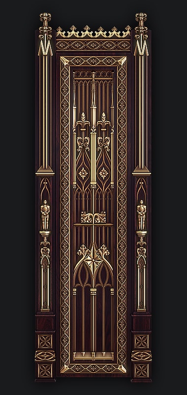 3D Model for CNC - Door in the Gothic style 3