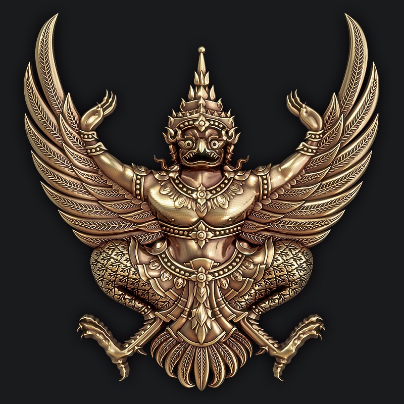 3D Model for CNC - Coat of Arms of Thailand