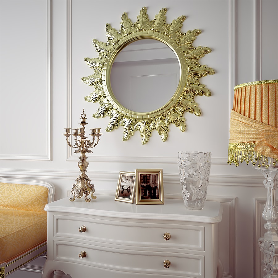 3D visualization of the Interior with mirror in classic style