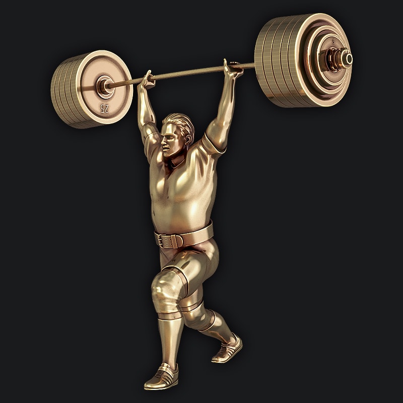 3D Model for 3D Printers - Olympic Powerlifter