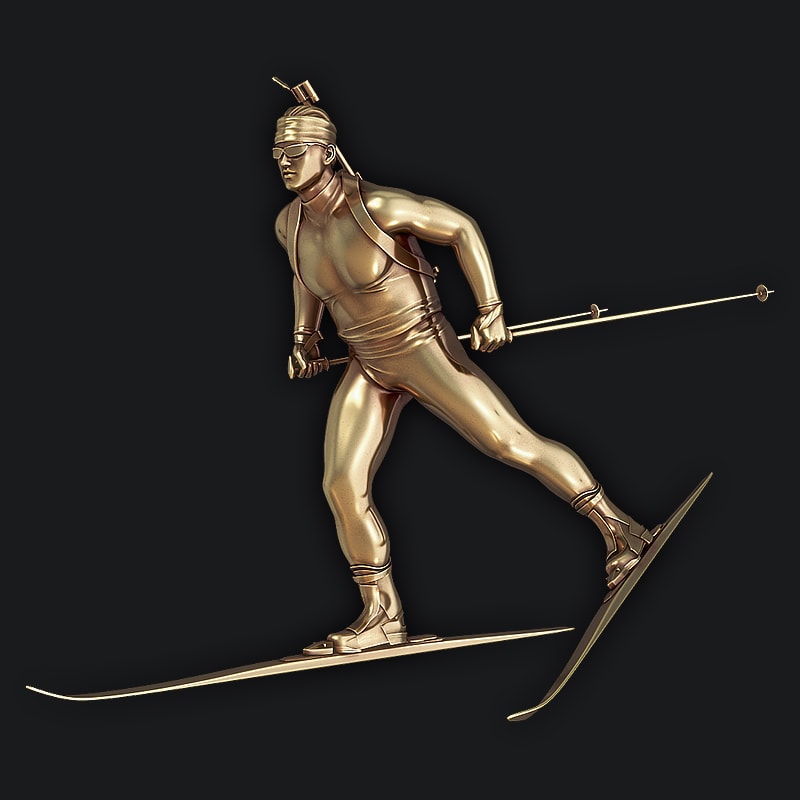 3D Модель для 3D Принтера - Олимпийский Лыжник