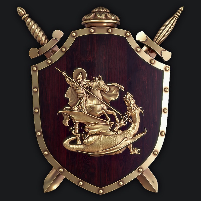 3D Model for CNC - Coat of Arms of Orthodox Russia
